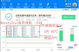 拷机后CPU平均温度：67℃.png