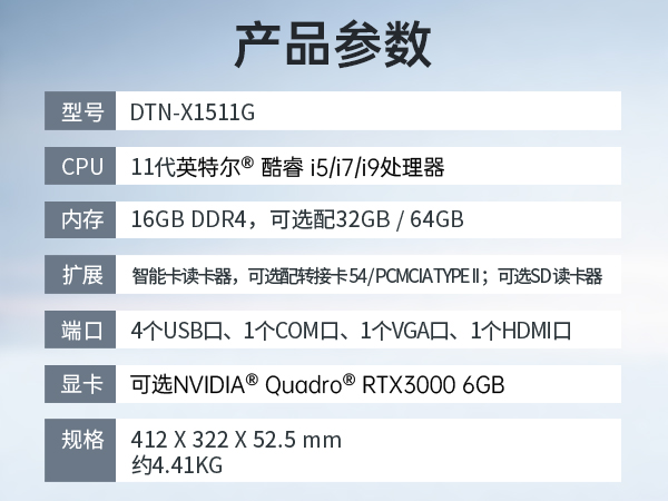 酷睿11代三防笔记本,15.6英寸军用电脑,DTN-X1511G