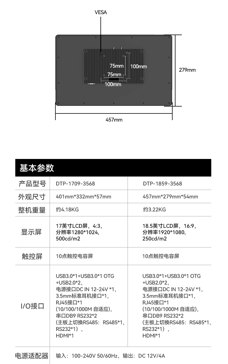 17寸工控一体机,工业平板电脑厂家IP65防护,DTP-1709-3568.jpg