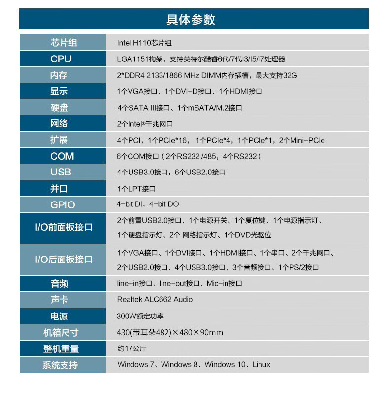 东田2U上架式工控机,酷睿6-9代工业电脑,4*PCI扩展槽,DT-61025-BH110MA.jpg