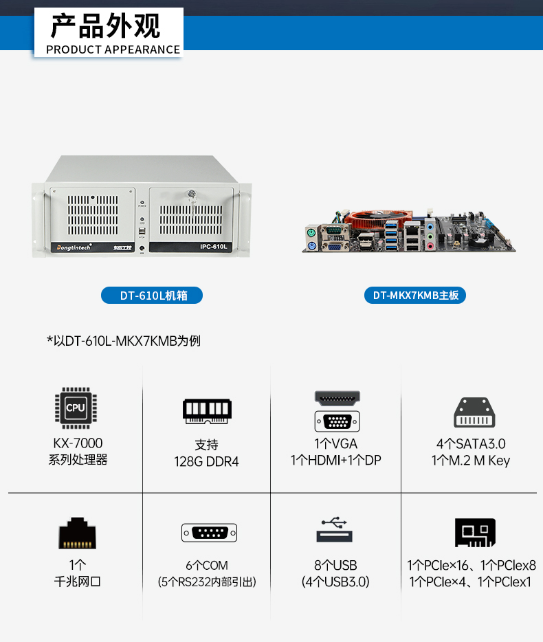 东田4U国产化工控机,兆芯KX-7000系列CPU,原生支持麒麟/UOS系统,DT-610L-MKX7KMB.jpg