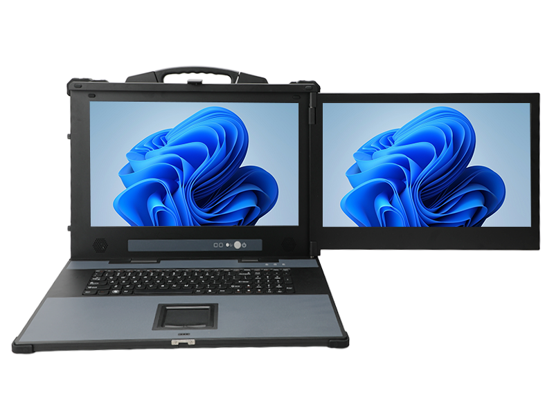 下翻双屏工业便携机,DDR4千兆网口便携主机,现场检测终端,DTG-1427ZD-BQ670MA1