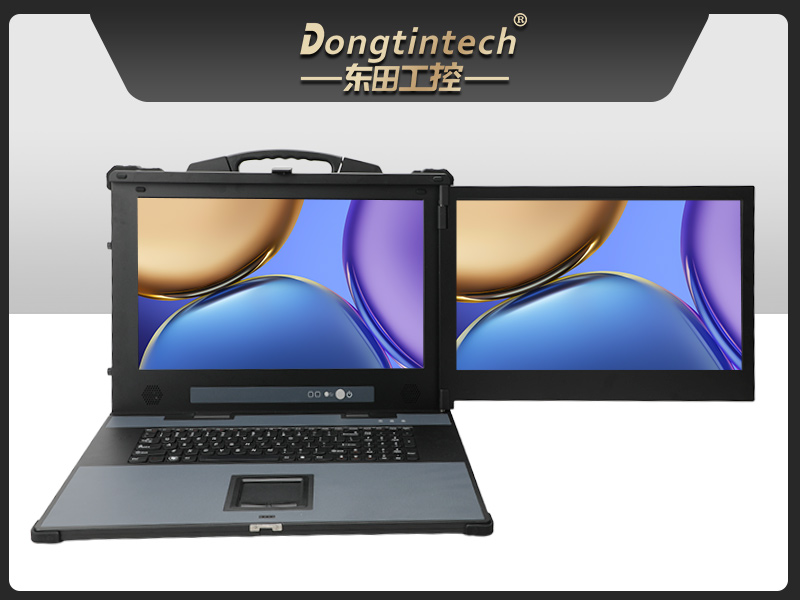 国产双屏加固便携机,海光3350麒麟系统主机,DTG-1427ZD-D3350MA