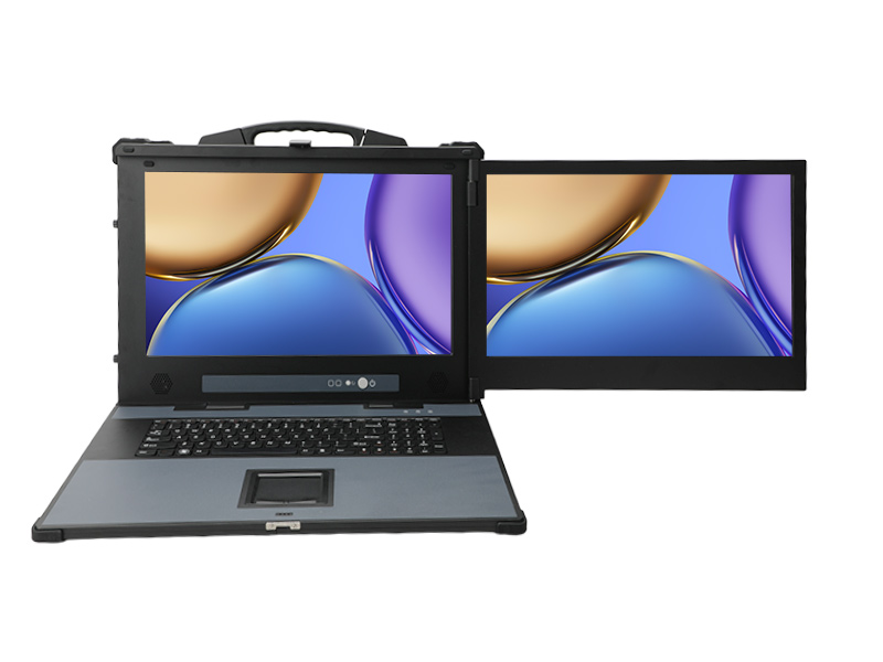 国产双屏工业便携机,兆芯KX-7000统信UOS主机,应急指挥调度电脑,DTG-1427ZD-BKX7KMC