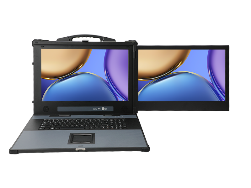 国产双屏工业便携机,兆芯KX-7000统信UOS主机,应急指挥调度电脑,DTG-1427ZD-BKX7KMC