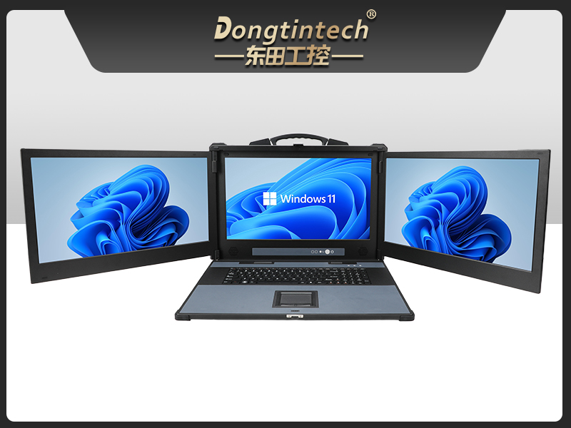 三屏便携式工作站,3个2.5G网口多扩展加固机,DTG-S1437ZD-JQ670MA