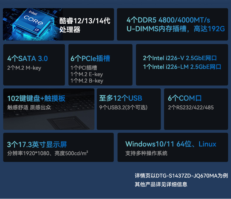 三屏便携式工作站,3个2.5G网口多扩展加固机,DTG-S1437ZD-JQ670MA.jpg