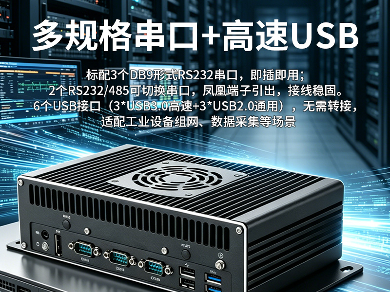 嵌入式无风扇工控机,5千兆网口工控机,DTB-3096-1235U