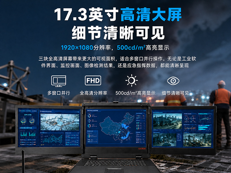 三屏工业便携机厂家,DDR5移动工作站,DTG-3173CU-JQ670EMC