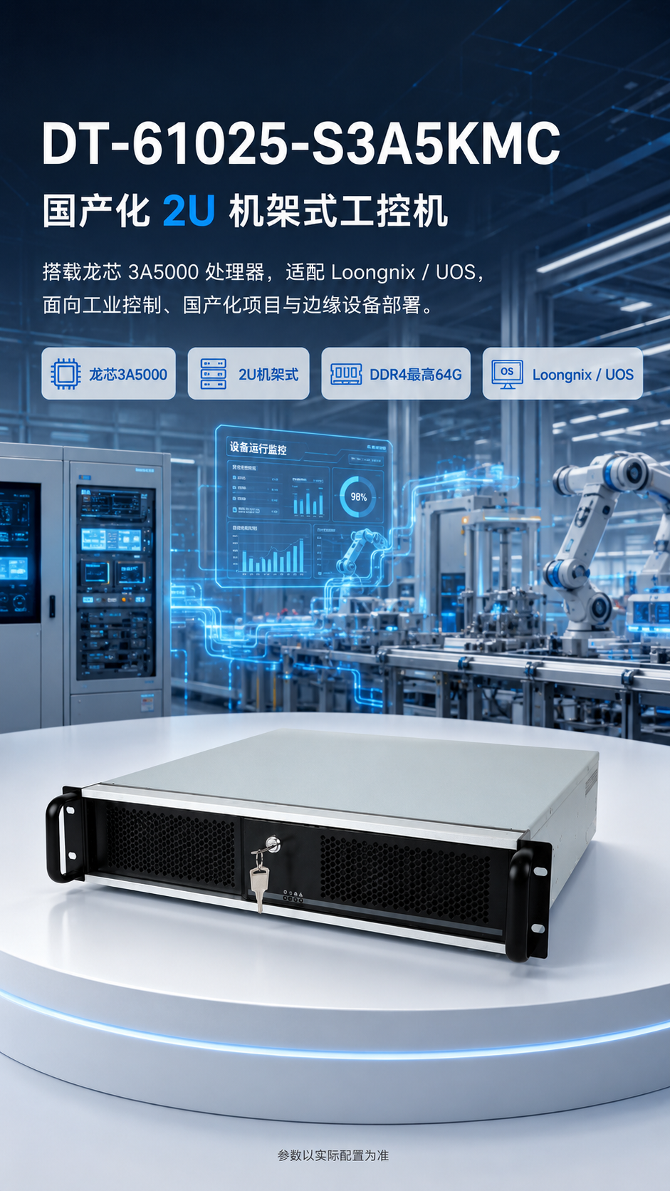 龙芯3A5000 2U工控机,DDR4 NVMe工业主机,DT-61025-S3A5KMC.png