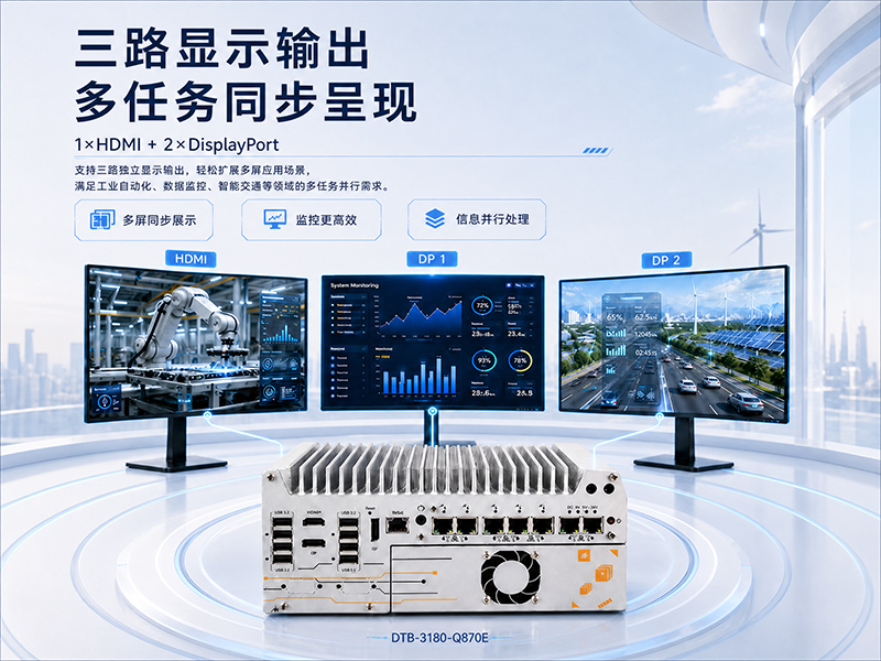 Core Ultra嵌入式工控机,六网口GPU扩展主机,DTB-3180-Q870E