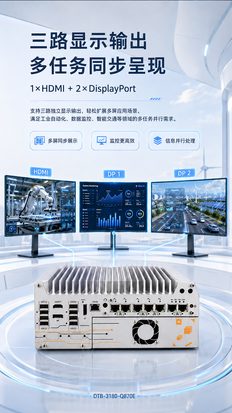Core Ultra嵌入式工控机,六网口GPU扩展主机,DTB-3180-Q870E.jpg Core Ultra嵌入式工控机,六网口GPU扩展主机,DTB-3180-Q870E.jpg