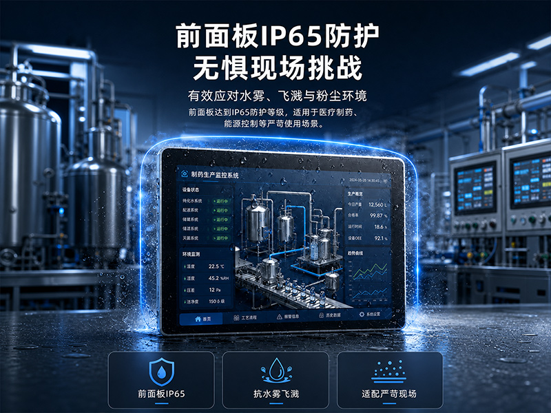 酷睿i7工业平板电脑,15.6寸双网IP65触控一体机,DTP-C156-1065