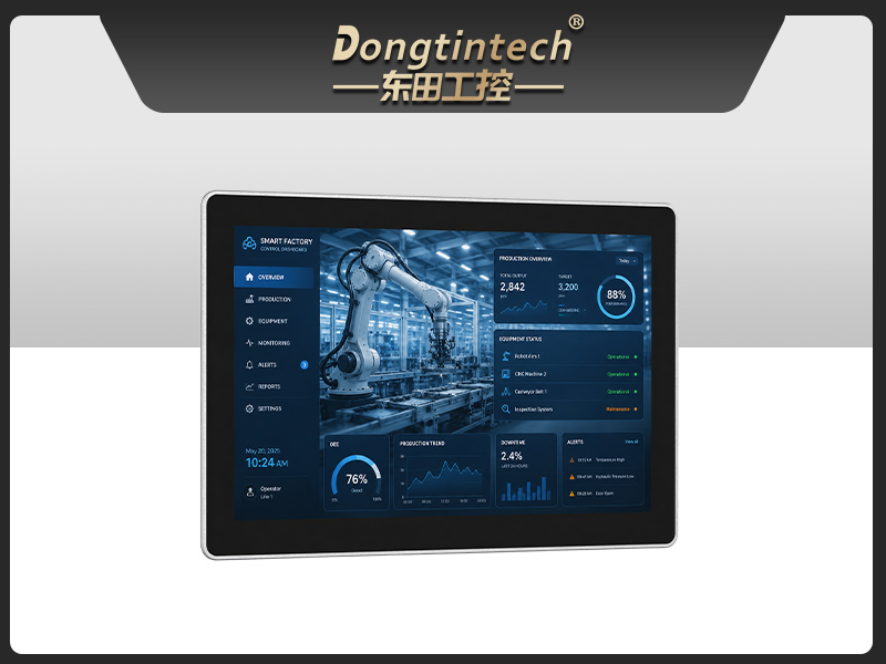 酷睿i7工业平板电脑,15.6寸双网IP65触控一体机,DTP-C156-1065